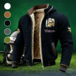 Purple Horns Fleece-Lined Hooded Jacket, Rugged Terrain Fleece Hoody HVN1453MV - Black