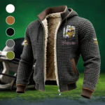 Purple Horns Fleece-Lined Hooded Jacket, Rugged Terrain Fleece Hoody HVN1453MV - Grey