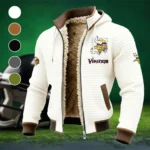 Purple Horns Fleece-Lined Hooded Jacket, Rugged Terrain Fleece Hoody HVN1453MV - White