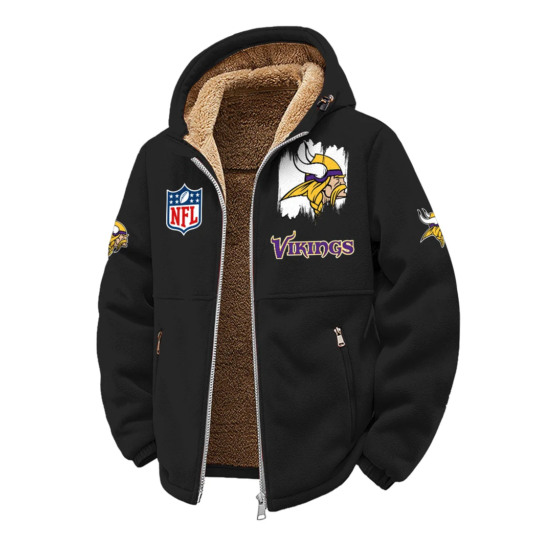 Purple Horns Winter Fleece Jacket, Ultra-Soft Fleece Shell HVN1453MV - Black - Image 2