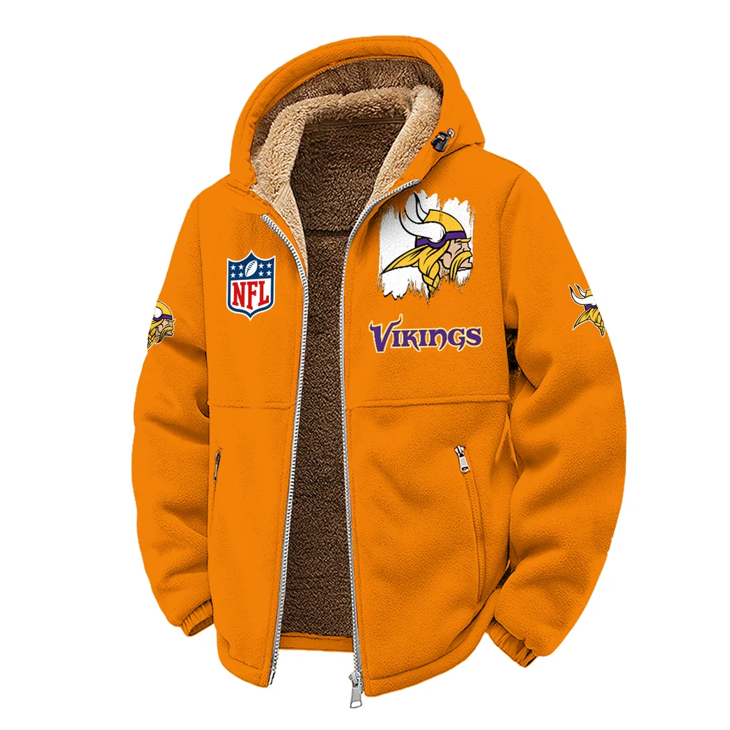 Purple Horns Winter Fleece Jacket, Ultra-Soft Fleece Shell HVN1453MV - Orange - Image 2