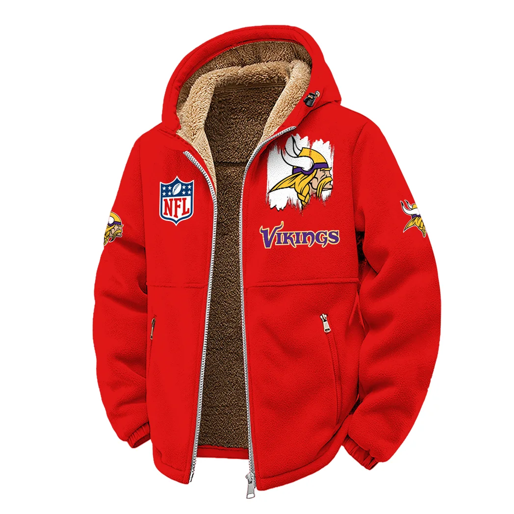 Purple Horns Winter Fleece Jacket, Ultra-Soft Fleece Shell HVN1453MV - red - Image 2