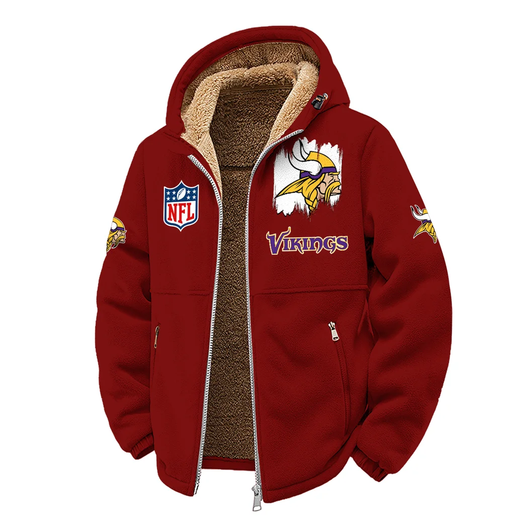 Purple Horns Winter Fleece Jacket, Ultra-Soft Fleece Shell HVN1453MV - Wine - Image 2