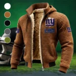 Blue Pride Fleece-Lined Hooded Jacket, Ultra-Soft Plush Lined Jacket HVN1453NG - brown