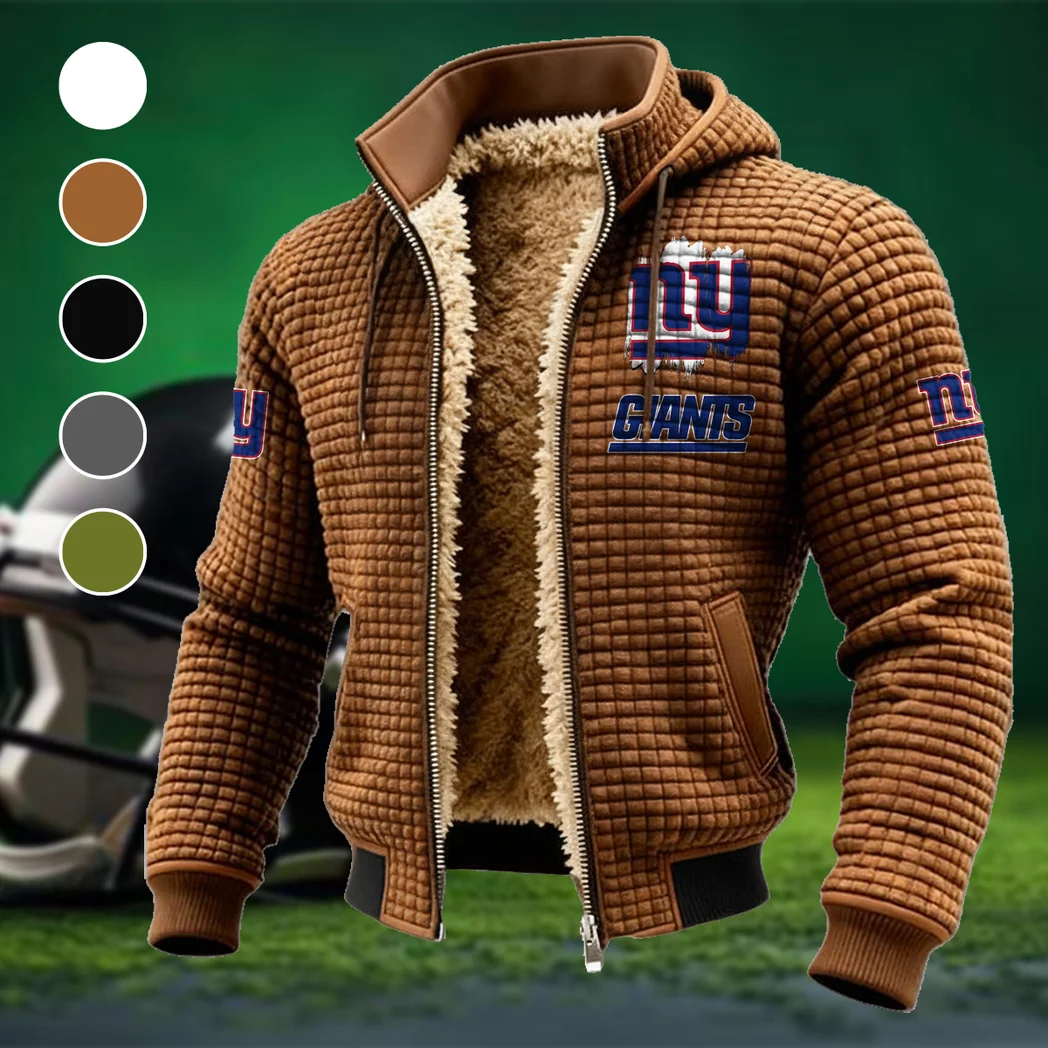 Blue Pride Fleece-Lined Hooded Jacket, Ultra-Soft Plush Lined Jacket HVN1453NG - brown