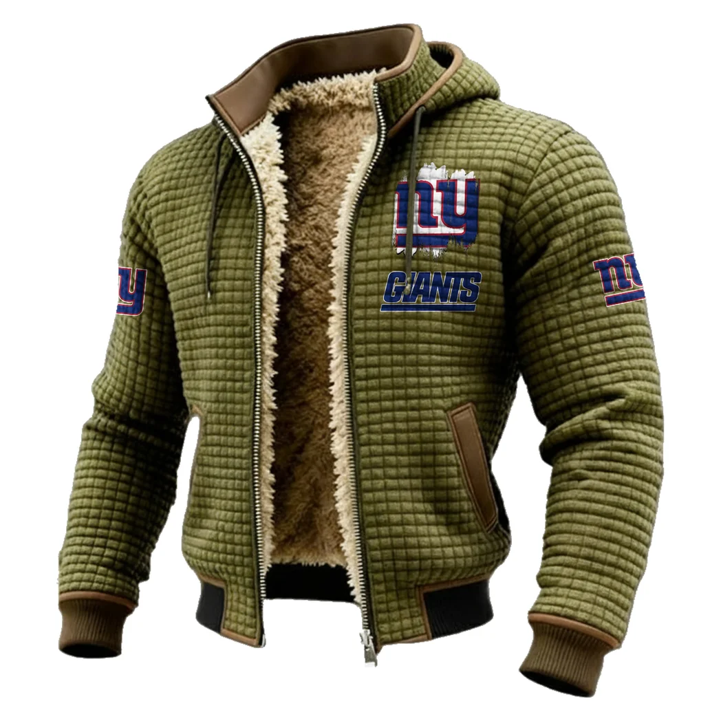 Blue Pride Fleece-Lined Hooded Jacket, Ultra-Soft Plush Lined Jacket HVN1453NG - Green - Image 2