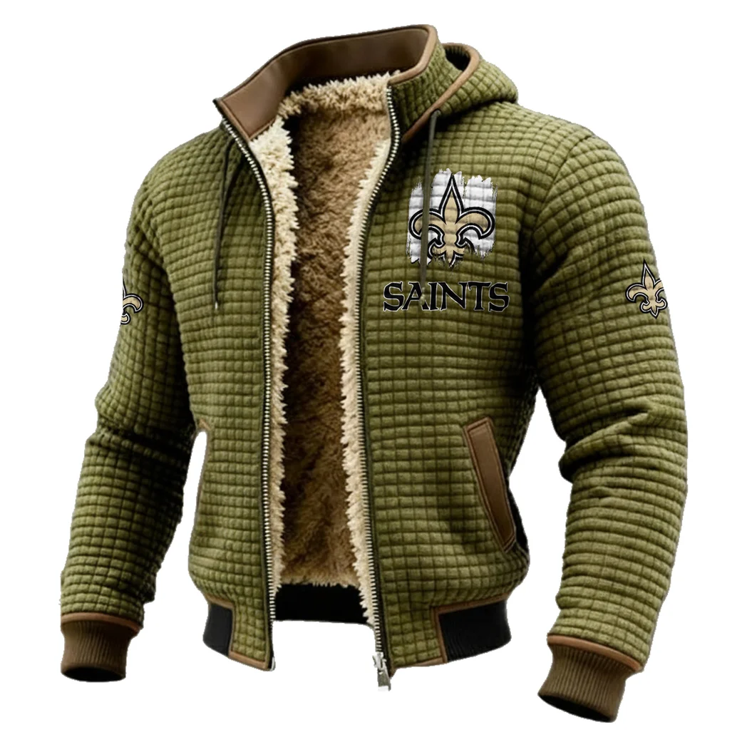 Midnight Talons Fleece-Lined Hooded Jacket, Brushed Interior Winter Jacket HVN1453NS - Green - Image 2