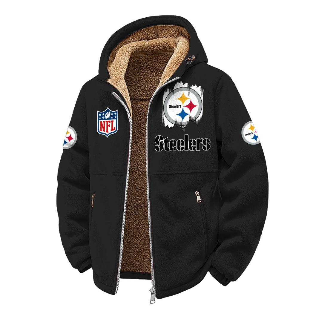 Steel Crew Winter Fleece Jacket, Warm Core Loft Fleece HVN1453PS - Black - Image 2