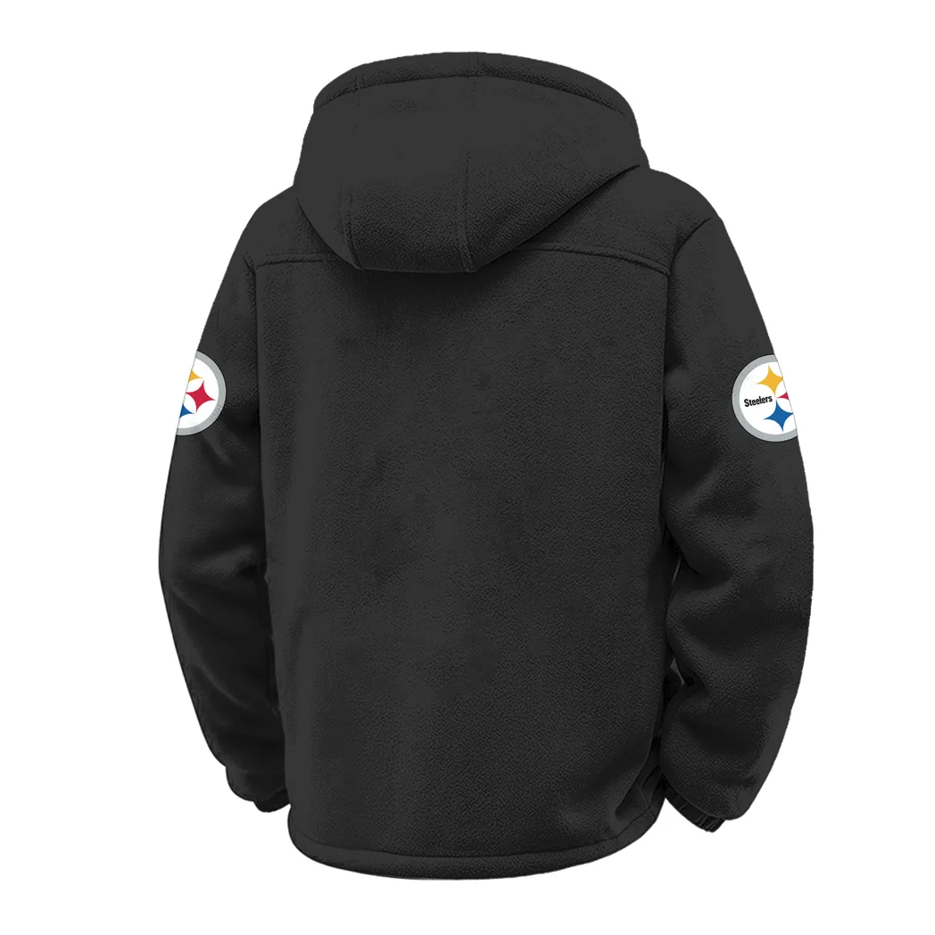 Steel Crew Winter Fleece Jacket, Warm Core Loft Fleece HVN1453PS - Black - Image 3