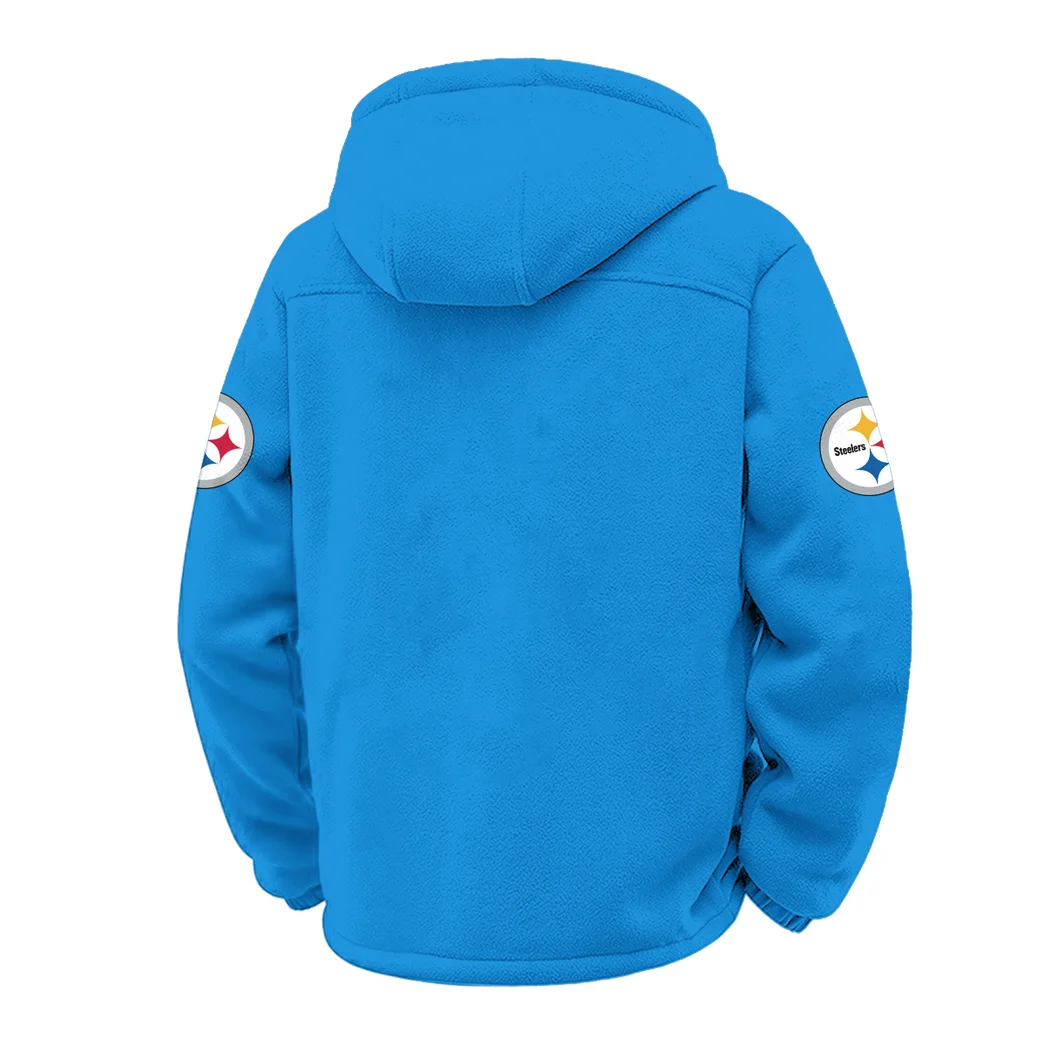 Steel Crew Winter Fleece Jacket, Warm Core Loft Fleece HVN1453PS - cyan - Image 3