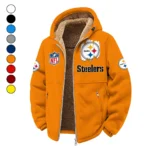 Steel Crew Winter Fleece Jacket, Warm Core Loft Fleece HVN1453PS - Orange
