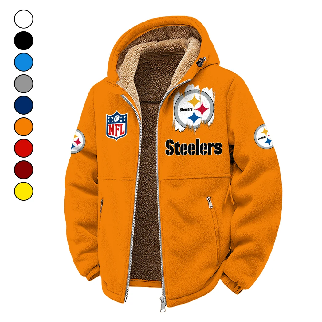 Steel Crew Winter Fleece Jacket, Warm Core Loft Fleece HVN1453PS - Orange
