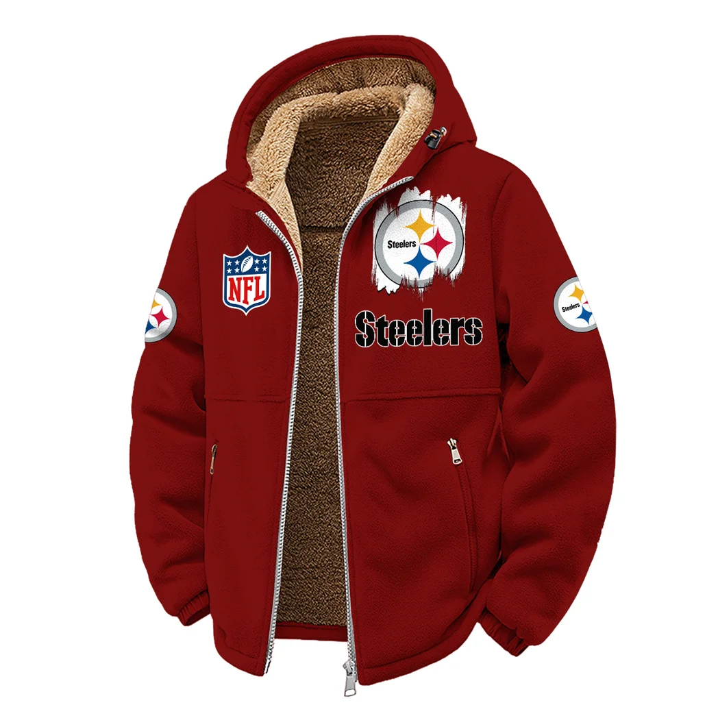 Steel Crew Winter Fleece Jacket, Warm Core Loft Fleece HVN1453PS - Wine - Image 2