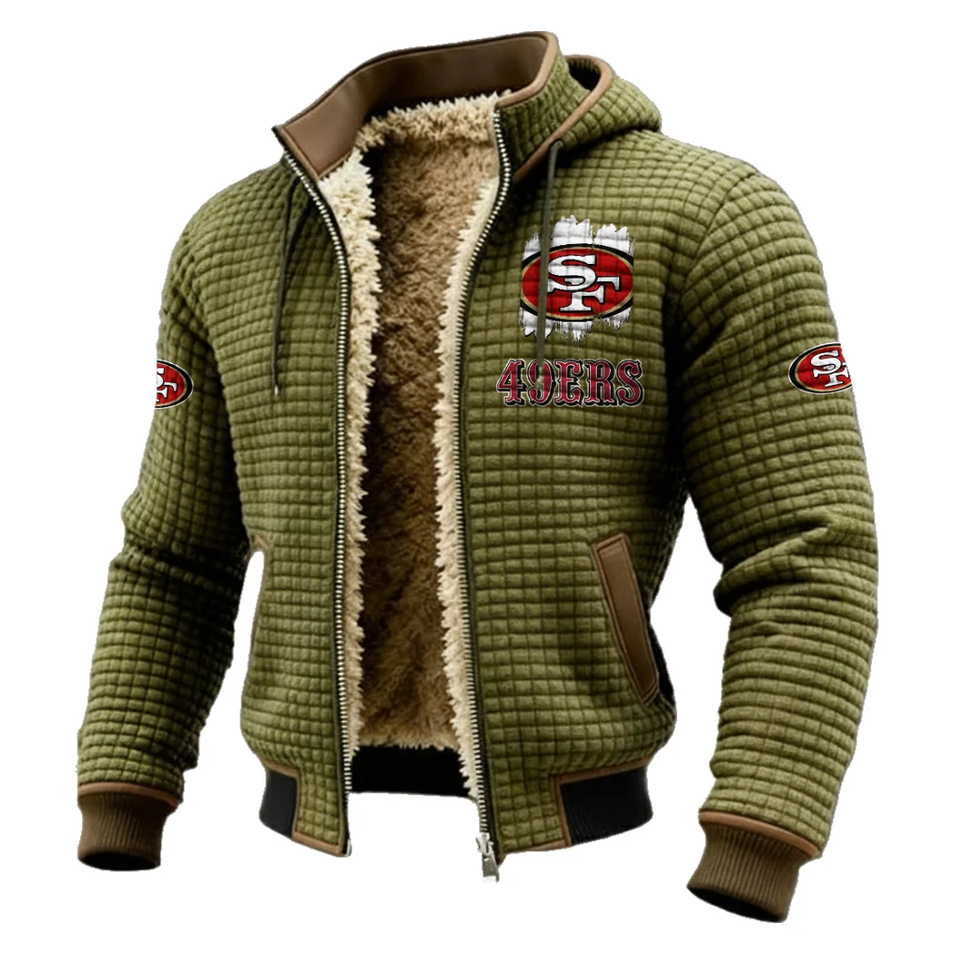 Victory Horns Fleece-Lined Hooded Jacket, Premium Bonded Fleece Jacket HVN1453SF - Green - Image 2