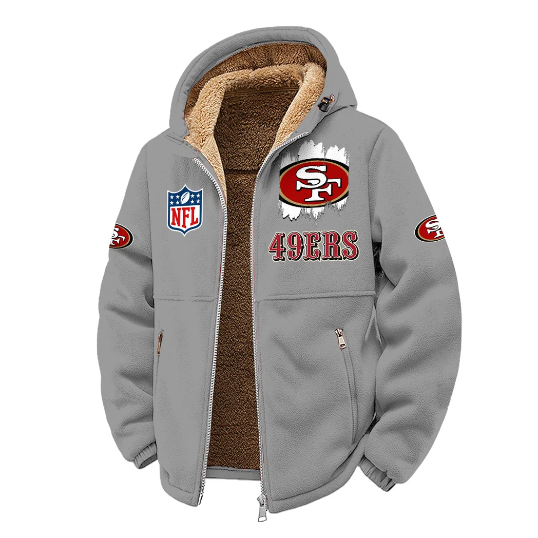 Victory Horns Winter Fleece Jacket, Breathable Winter Comfort HVN1453SF - Grey - Image 2
