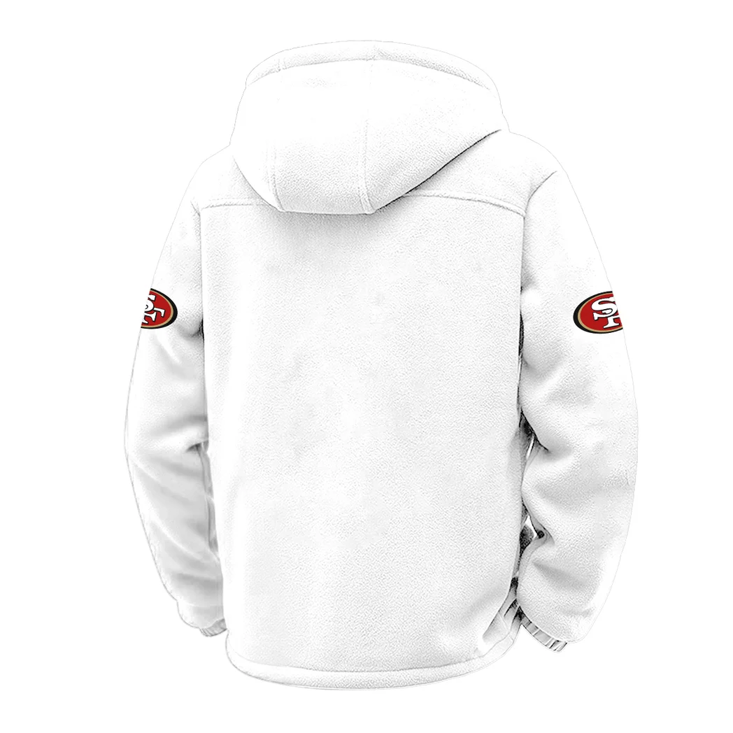Victory Horns Winter Fleece Jacket, Breathable Winter Comfort HVN1453SF - White - Image 3