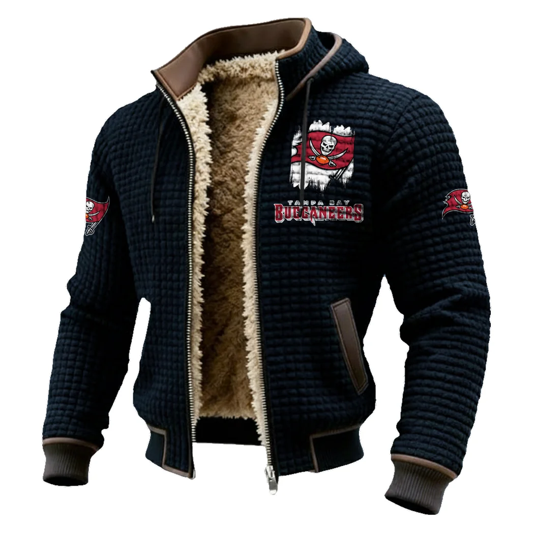 Pirate Squad Fleece-Lined Hooded Jacket, Soft-Touch Thermal Outerwear HVN1453TB - Black - Image 2