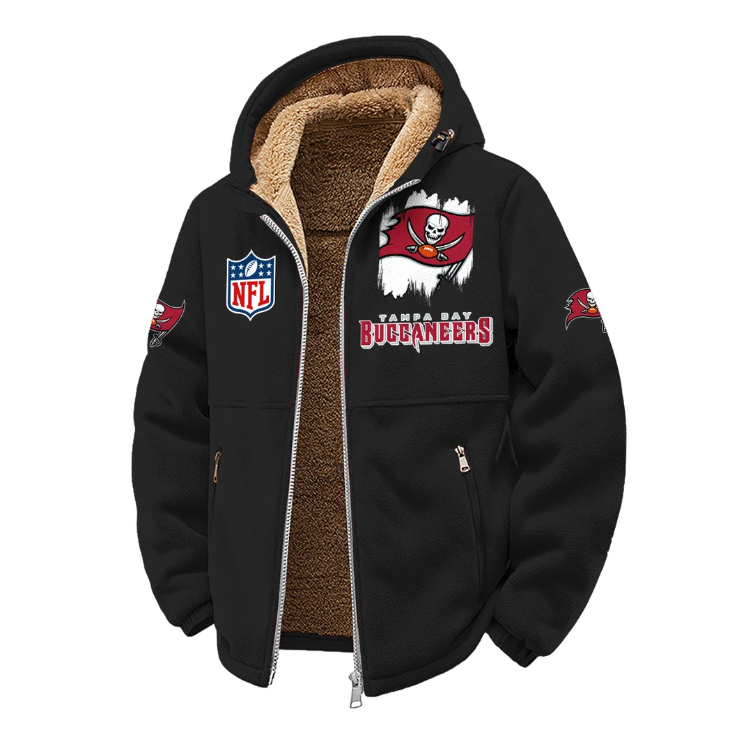 Pirate Squad Winter Fleece Jacket, Sherpa Lined Winter Fleece HVN1453TB - Black - Image 2