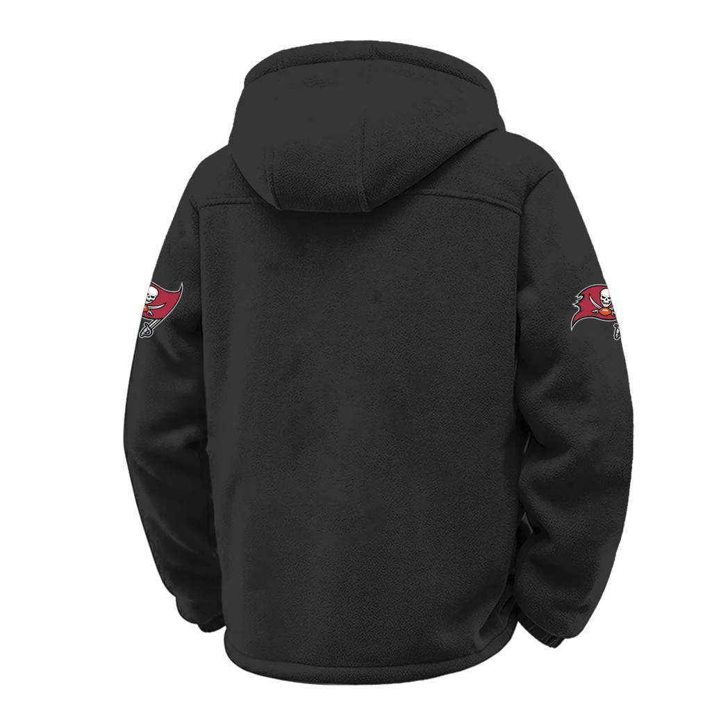 Pirate Squad Winter Fleece Jacket, Sherpa Lined Winter Fleece HVN1453TB - Black - Image 3