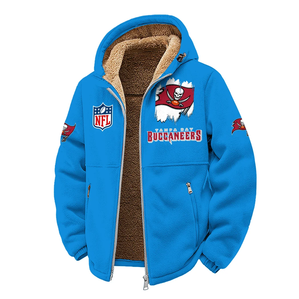 Pirate Squad Winter Fleece Jacket, Sherpa Lined Winter Fleece HVN1453TB - cyan - Image 2