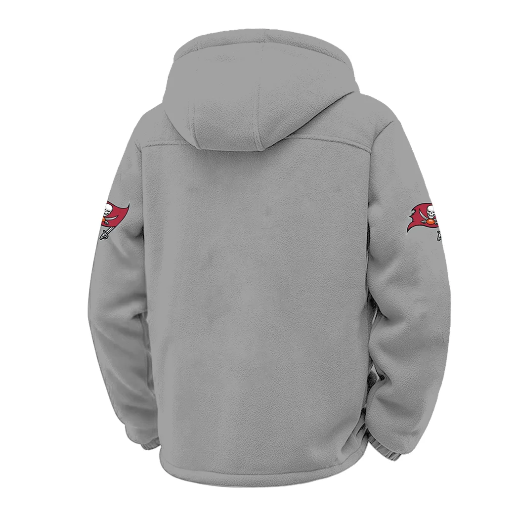Pirate Squad Winter Fleece Jacket, Sherpa Lined Winter Fleece HVN1453TB - Grey - Image 3