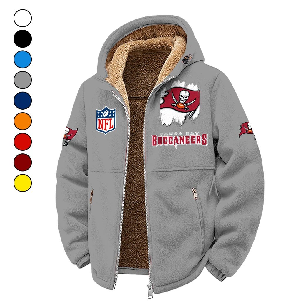 Pirate Squad Winter Fleece Jacket, Sherpa Lined Winter Fleece HVN1453TB - Grey