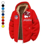 Pirate Squad Winter Fleece Jacket, Sherpa Lined Winter Fleece HVN1453TB - red