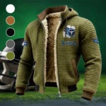 Blue Pride Fleece-Lined Hooded Jacket, Warmth-Lock Fleece-Lined Zip HVN1453TT - Green
