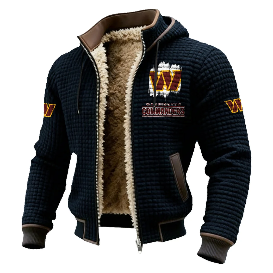 Capital Fans Fleece-Lined Hooded Jacket, Modern Athletic Hybrid Parka HVN1453WC - Black - Image 2
