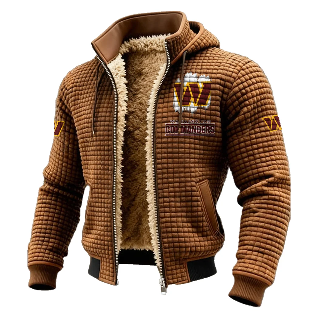 Capital Fans Fleece-Lined Hooded Jacket, Modern Athletic Hybrid Parka HVN1453WC - brown - Image 2