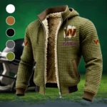 Capital Fans Fleece-Lined Hooded Jacket, Modern Athletic Hybrid Parka HVN1453WC - Green