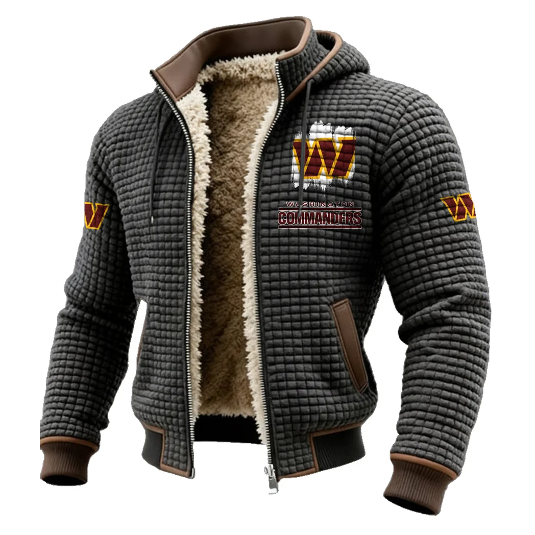 Capital Fans Fleece-Lined Hooded Jacket, Modern Athletic Hybrid Parka HVN1453WC - Grey - Image 2