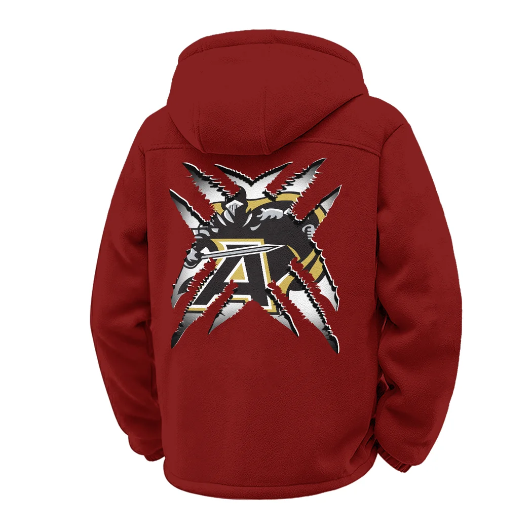 The Mule Squad Winter Fleece Jacket, Thermal Winter Fleece HVN1454AB - Wine - Image 3