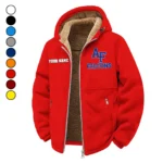 The Academy Winter Fleece Jacket, Extreme Cold Fleece Coat HVN1454AF - red