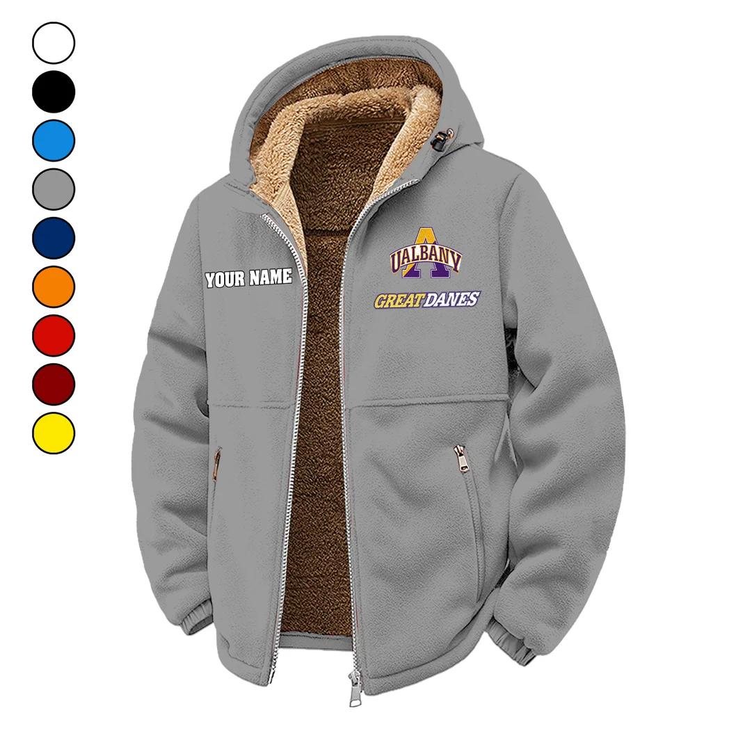 The SUNY Stars Winter Fleece Jacket, Insulated Sport Hoody HVN1454AG - Grey