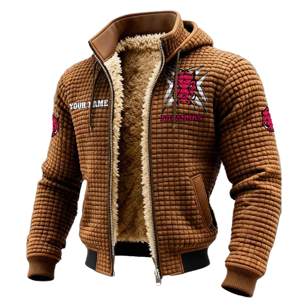 The Hogs Fleece-Lined Hooded Jacket, Endurance Sport Thermal Hoody HVN1454AR - brown - Image 2