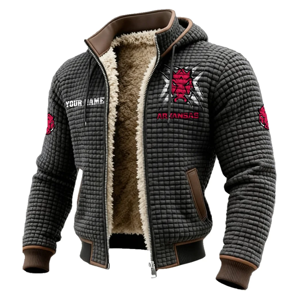 The Hogs Fleece-Lined Hooded Jacket, Endurance Sport Thermal Hoody HVN1454AR - Grey - Image 2