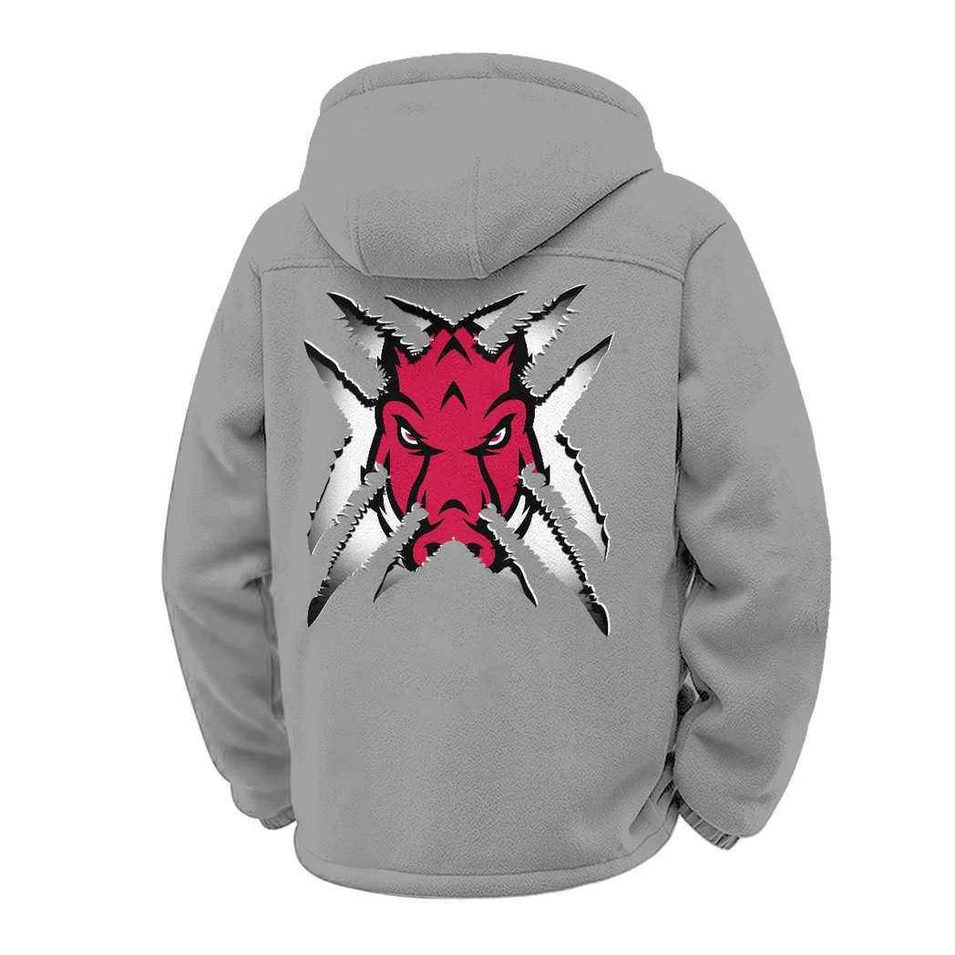 The Hogs Winter Fleece Jacket, Sub-Zero Fleece Jacket HVN1454AR - Grey - Image 3