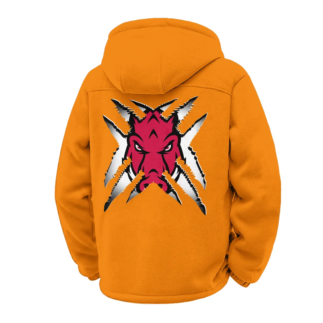 The Hogs Winter Fleece Jacket, Sub-Zero Fleece Jacket HVN1454AR - Orange - Image 3