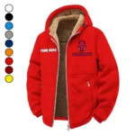 The Hogs Winter Fleece Jacket, Sub-Zero Fleece Jacket HVN1454AR - red