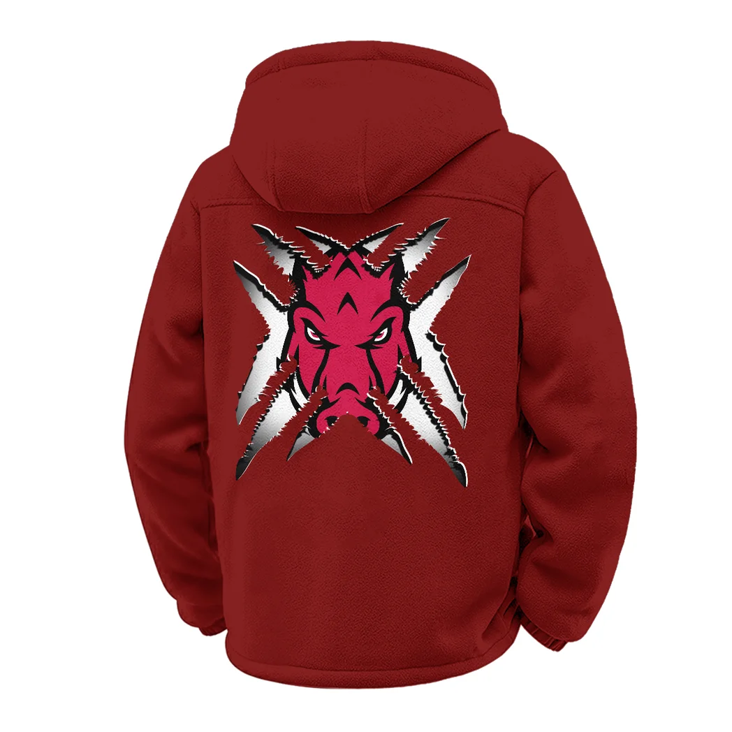 The Hogs Winter Fleece Jacket, Sub-Zero Fleece Jacket HVN1454AR - Wine - Image 3