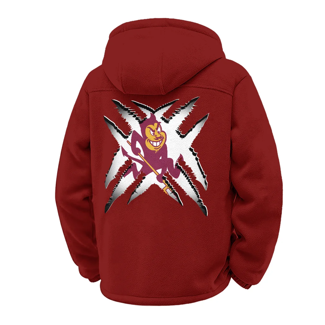 The Sun Devil Nation Winter Fleece Jacket, Essential Winter Warmth HVN1454AS - Wine - Image 3