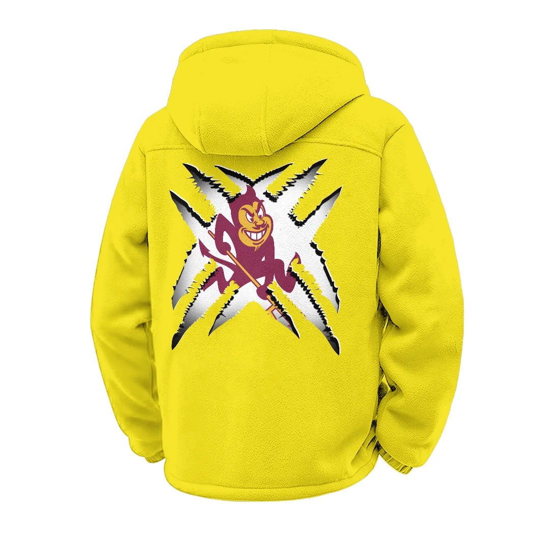 The Sun Devil Nation Winter Fleece Jacket, Essential Winter Warmth HVN1454AS - Yellow - Image 3