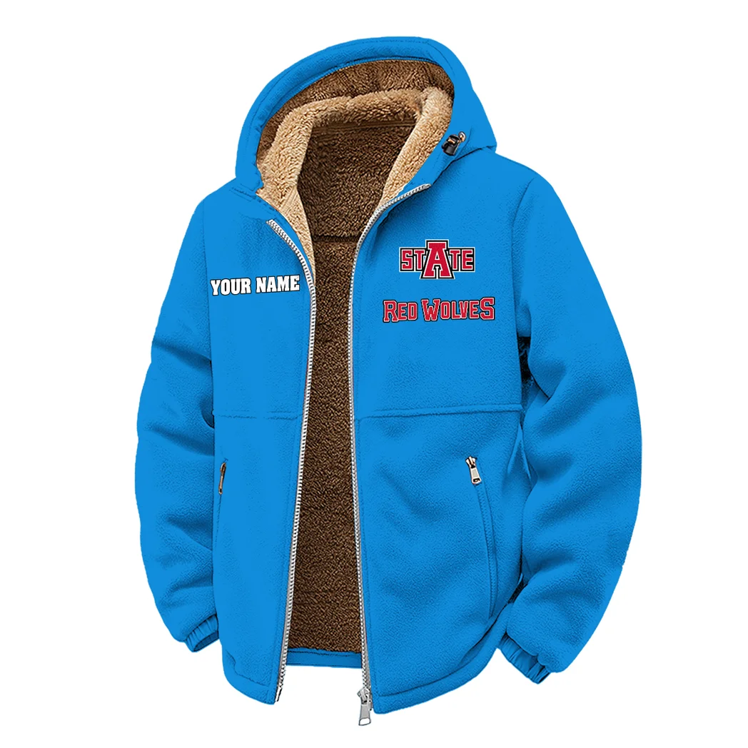 The Red Wolf Spirit Winter Fleece Jacket, Polar Climate Fleece HVN1454AS - cyan - Image 2