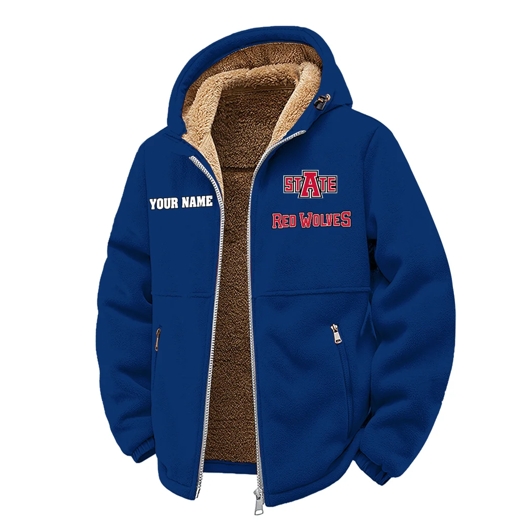The Red Wolf Spirit Winter Fleece Jacket, Polar Climate Fleece HVN1454AS - Navy - Image 2