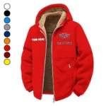 The Red Wolf Spirit Winter Fleece Jacket, Polar Climate Fleece HVN1454AS - red