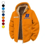 The Blue and Orange Winter Fleece Jacket, Technical Mid-Layer Jacket HVN1454BS - Orange