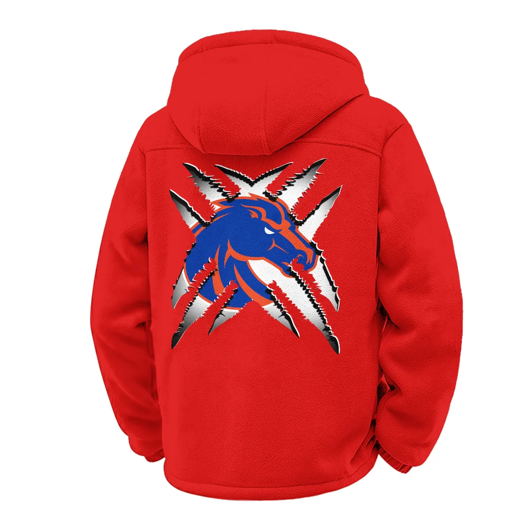 The Blue and Orange Winter Fleece Jacket, Technical Mid-Layer Jacket HVN1454BS - red - Image 3