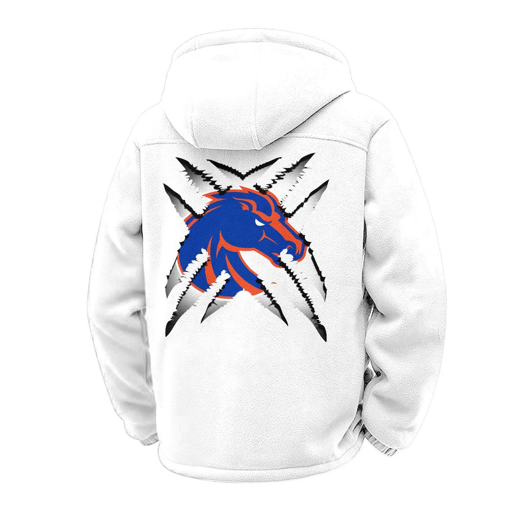 The Blue and Orange Winter Fleece Jacket, Technical Mid-Layer Jacket HVN1454BS - White - Image 3