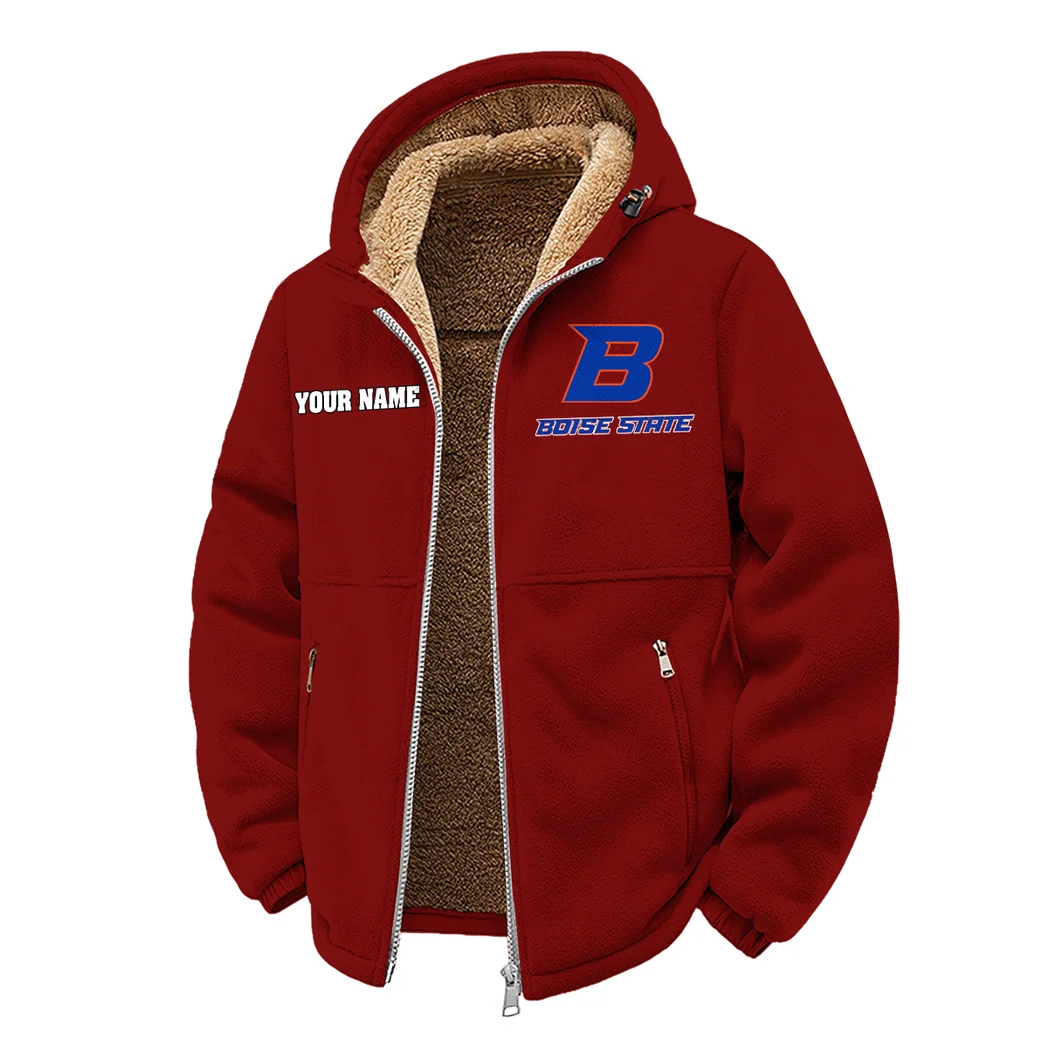 The Blue and Orange Winter Fleece Jacket, Technical Mid-Layer Jacket HVN1454BS - Wine - Image 2